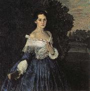 Konstantin Somov Lady in Blue oil painting reproduction
